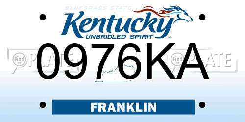 0976KA Kentucky License Plate