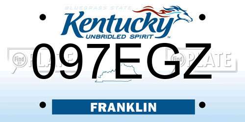 097EGZ Kentucky License Plate