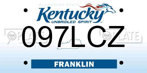 097LCZ Kentucky License Plate