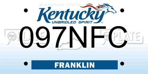 097NFC Kentucky License Plate