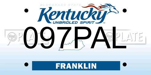 097PAL Kentucky License Plate