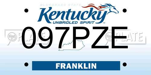 097PZE Kentucky License Plate