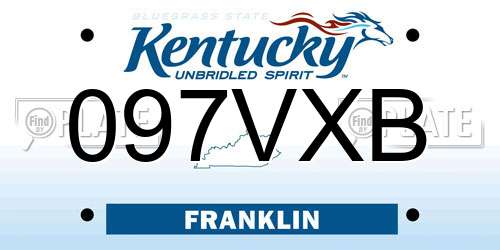 097VXB Kentucky License Plate