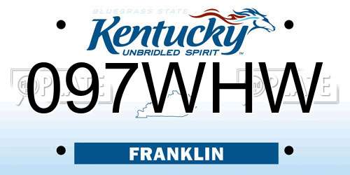 097WHW Kentucky License Plate