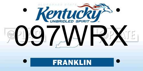 097WRX Kentucky License Plate