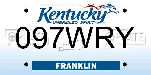 097WRY Kentucky License Plate