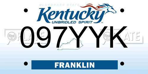 097YYK Kentucky License Plate