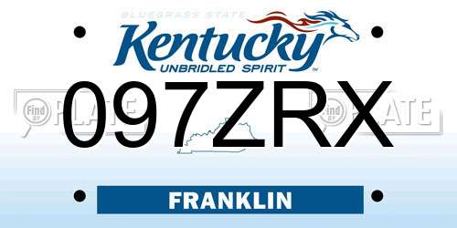 097ZRX Kentucky License Plate