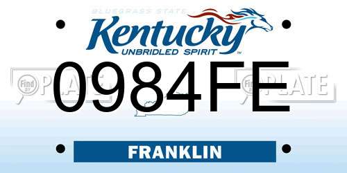 0984FE Kentucky License Plate