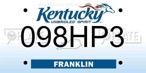 098HP3 Kentucky License Plate