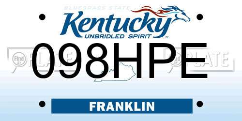 098HPE Kentucky License Plate