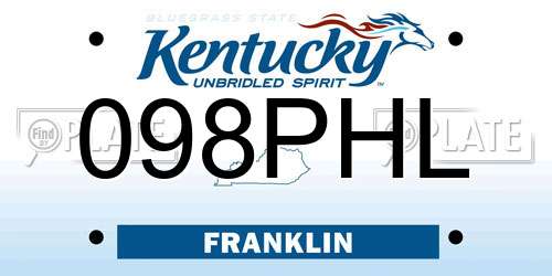 098PHL Kentucky License Plate
