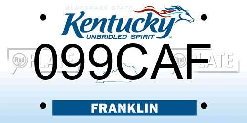 099CAF Kentucky License Plate
