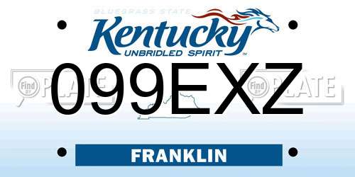 099EXZ Kentucky License Plate