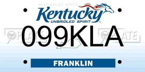 099KLA Kentucky License Plate
