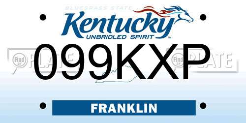 099KXP Kentucky License Plate