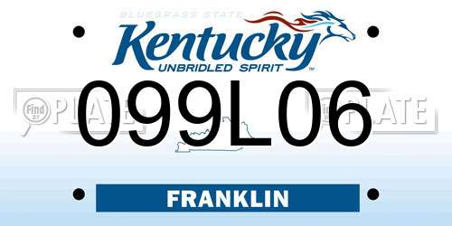 099L06 Kentucky License Plate