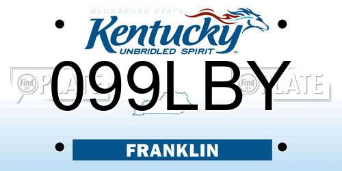 099LBY Kentucky License Plate