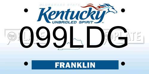 099LDG Kentucky License Plate