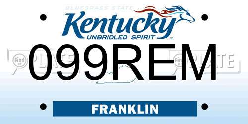 099REM Kentucky License Plate