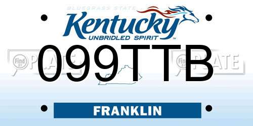 099TTB Kentucky License Plate