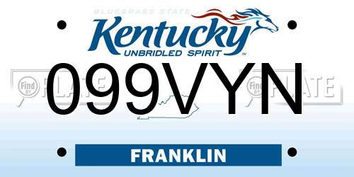 099VYN Kentucky License Plate