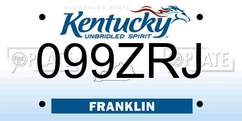 099ZRJ Kentucky License Plate