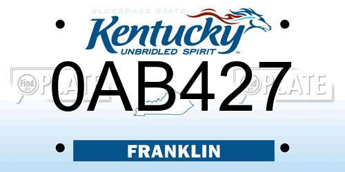 0AB427 Kentucky License Plate