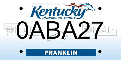 0ABA27 Kentucky License Plate