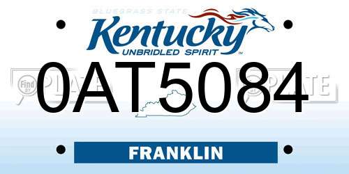 0AT5084 Kentucky License Plate