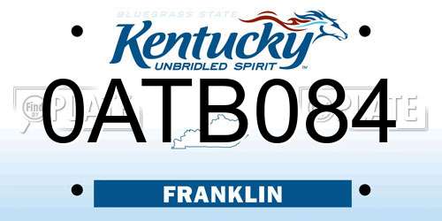 0ATB084 Kentucky License Plate