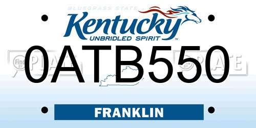 0ATB550 Kentucky License Plate