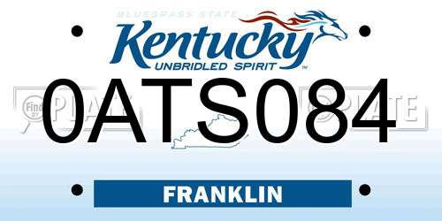 0ATS084 Kentucky License Plate