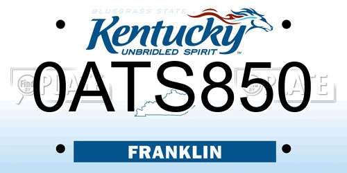 0ATS850 Kentucky License Plate