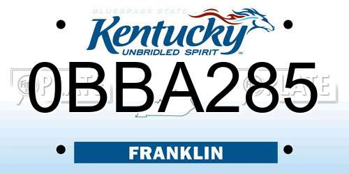 0BBA285 Kentucky License Plate