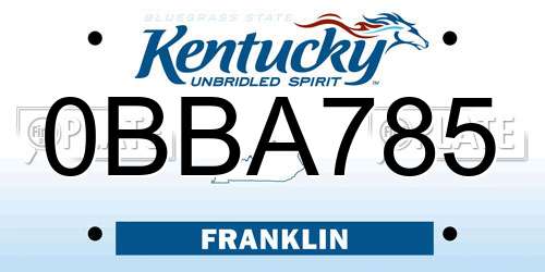 0BBA785 Kentucky License Plate