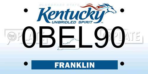 0BEL90 Kentucky License Plate