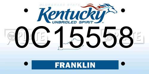 0C15558 Kentucky License Plate