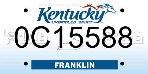 0C15588 Kentucky License Plate