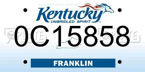 0C15858 Kentucky License Plate
