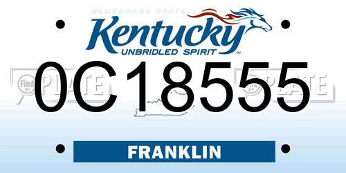 0C18555 Kentucky License Plate
