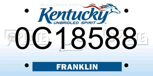 0C18588 Kentucky License Plate