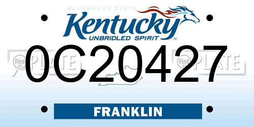 0C20427 Kentucky License Plate