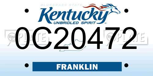 0C20472 Kentucky License Plate