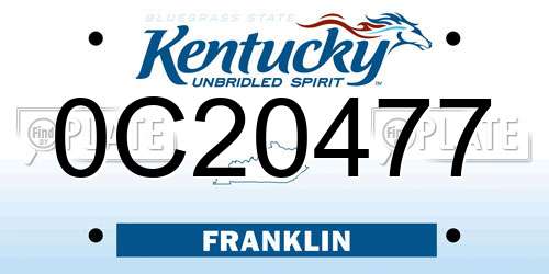 0C20477 Kentucky License Plate