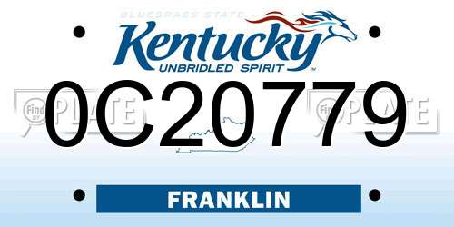 0C20779 Kentucky License Plate
