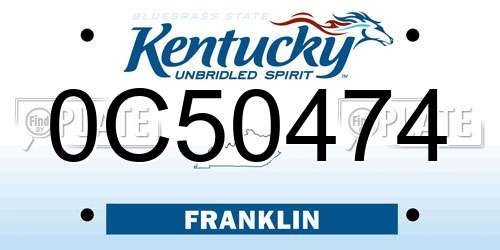 0C50474 Kentucky License Plate