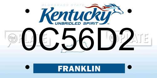 0C56D2 Kentucky License Plate