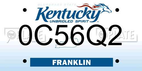 0C56Q2 Kentucky License Plate