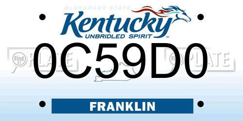 0C59D0 Kentucky License Plate